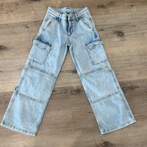 art class Light Blue Cargo Jeans for Kids